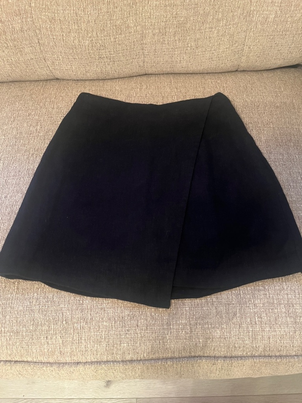 Abercrombie & Fitch Black Wrap-Front Mini Skirt